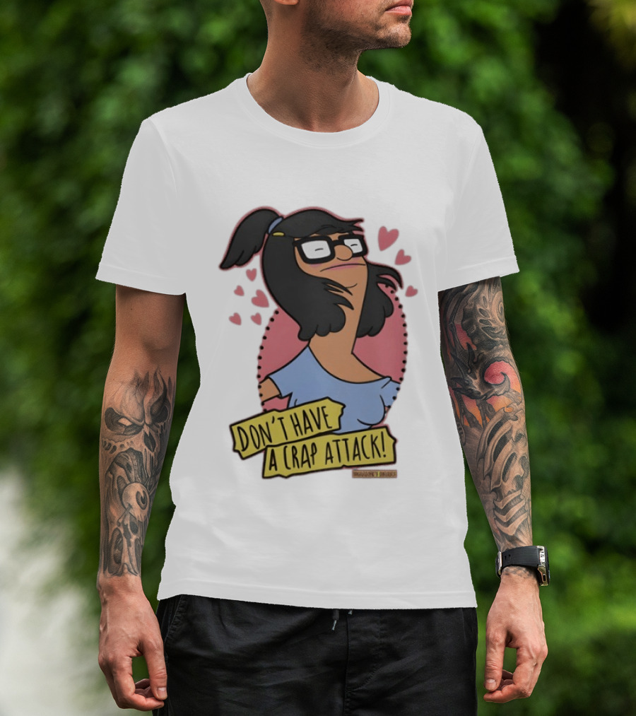 Bob's Burgers Don't Have A Crap Attack Character Graphic With Pink Hearts T-Shirt