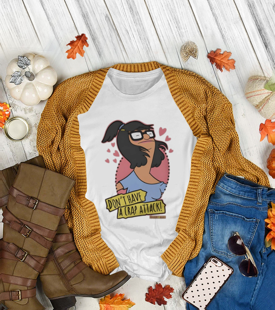 Bob's Burgers Don't Have A Crap Attack Character Graphic With Pink Hearts T-Shirt