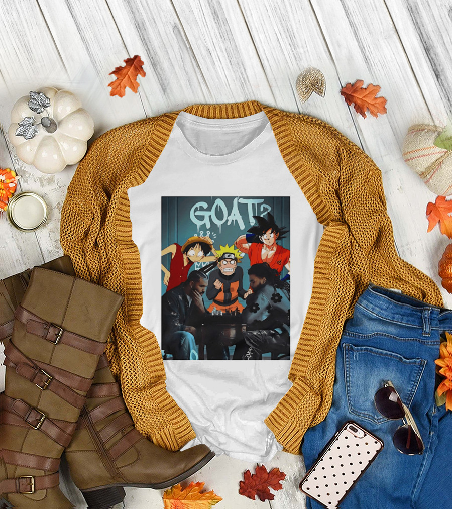 Drake 21 Savage GOAT Monkey D. Luffy Naruto Uzumaki Goku Chess Table T-Shirt