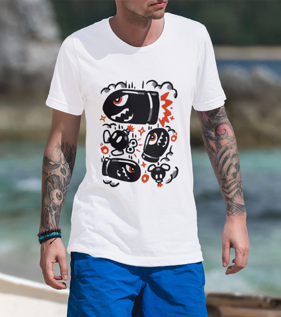 Terry Mack Bob Ombing Run Bullet Character Explosive Motion T-Shirt