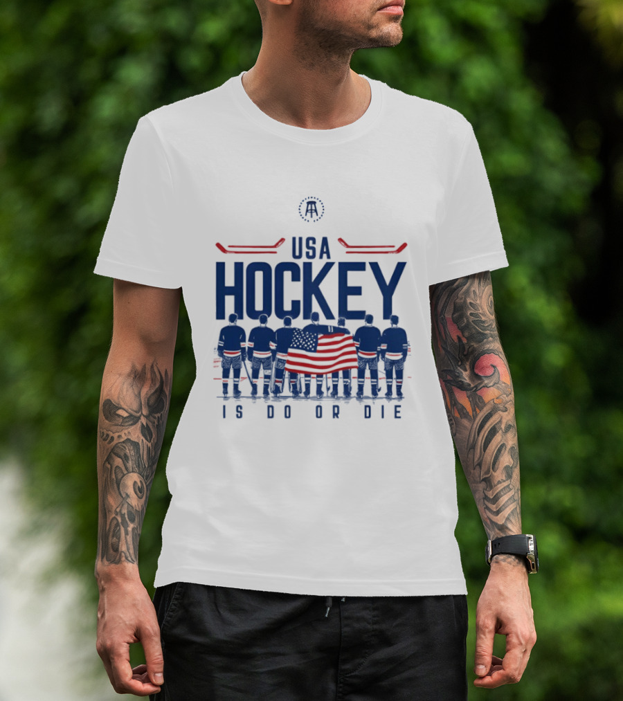 USA Hockey Is Do Or Die Players Flag Ice Skating Team With American T-Shirt