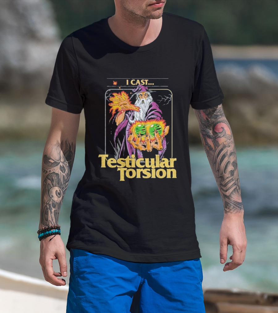 Aidan Wachter I Cast Testicular Torsion Wizard Magic Spell T-Shirt