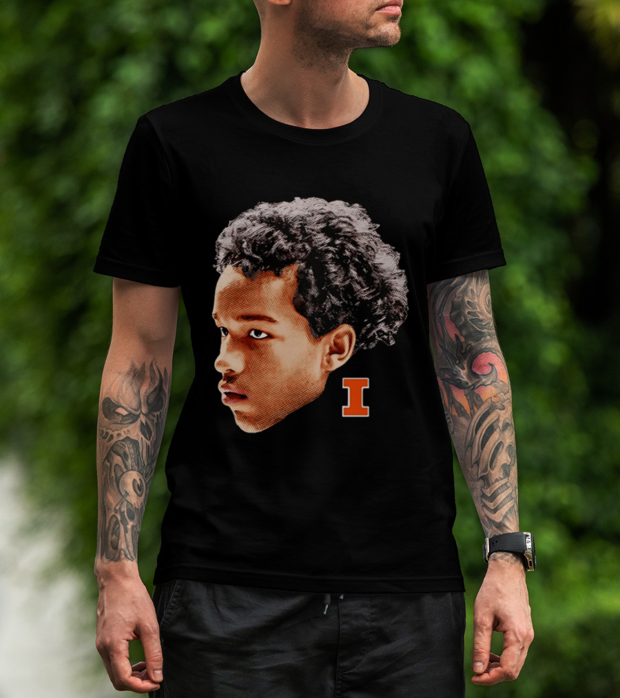 Blake Fagbemi Illinois Fighting Illini Big Head Iconic I T-Shirt