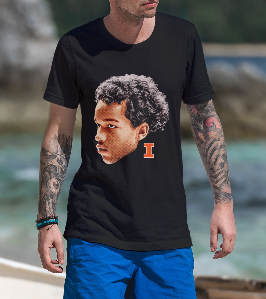 Blake Fagbemi Illinois Fighting Illini Big Head Iconic I T-Shirt