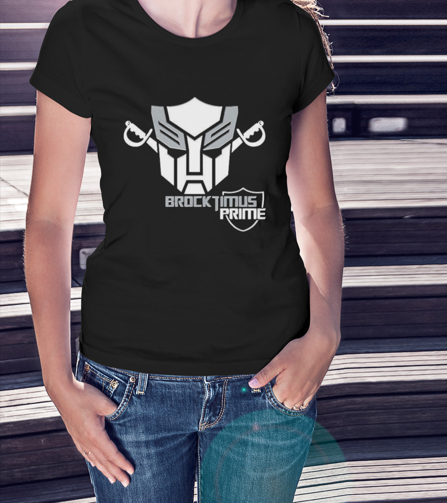 Brocktimus Prime Transformers Las Vegas Raiders Silver Shield T-Shirt