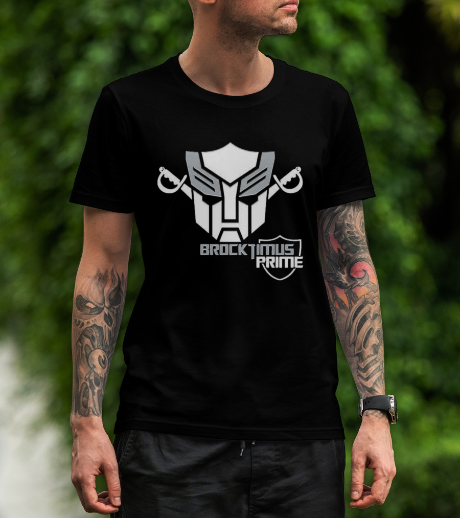 Brocktimus Prime Transformers Las Vegas Raiders Silver Shield T-Shirt