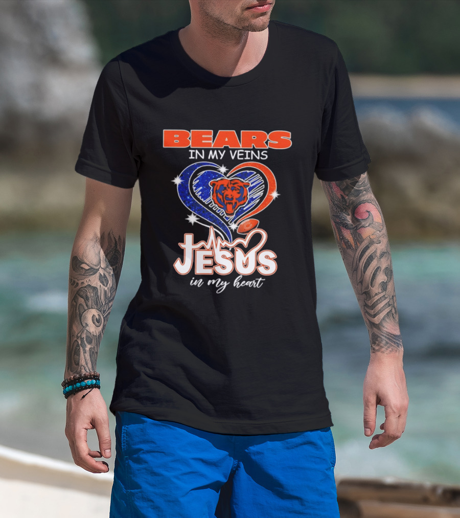 Bears In My Veins Heartbeat Jesus In My Heart T-Shirt