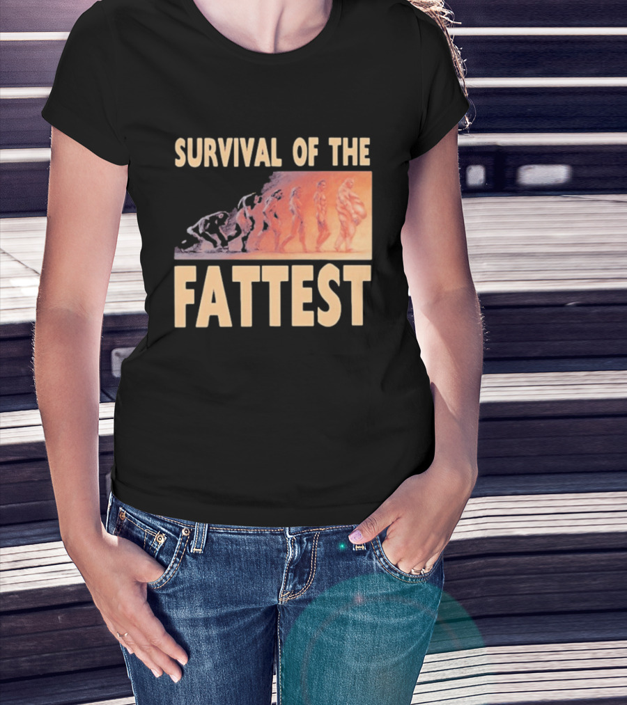 Survival Of The Fattest Evolutionary Humor Fat Wreck Chords T-Shirt