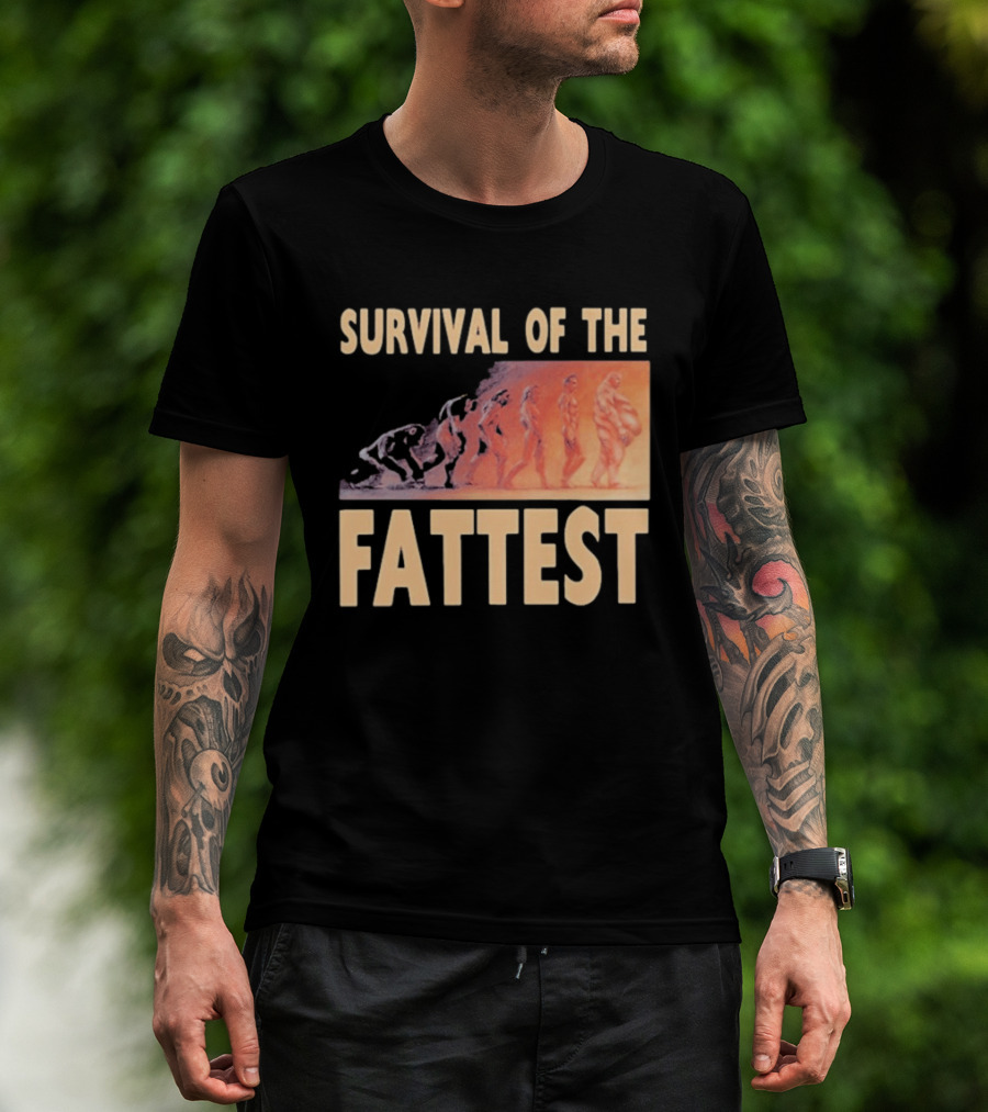 Survival Of The Fattest Evolutionary Humor Fat Wreck Chords T-Shirt