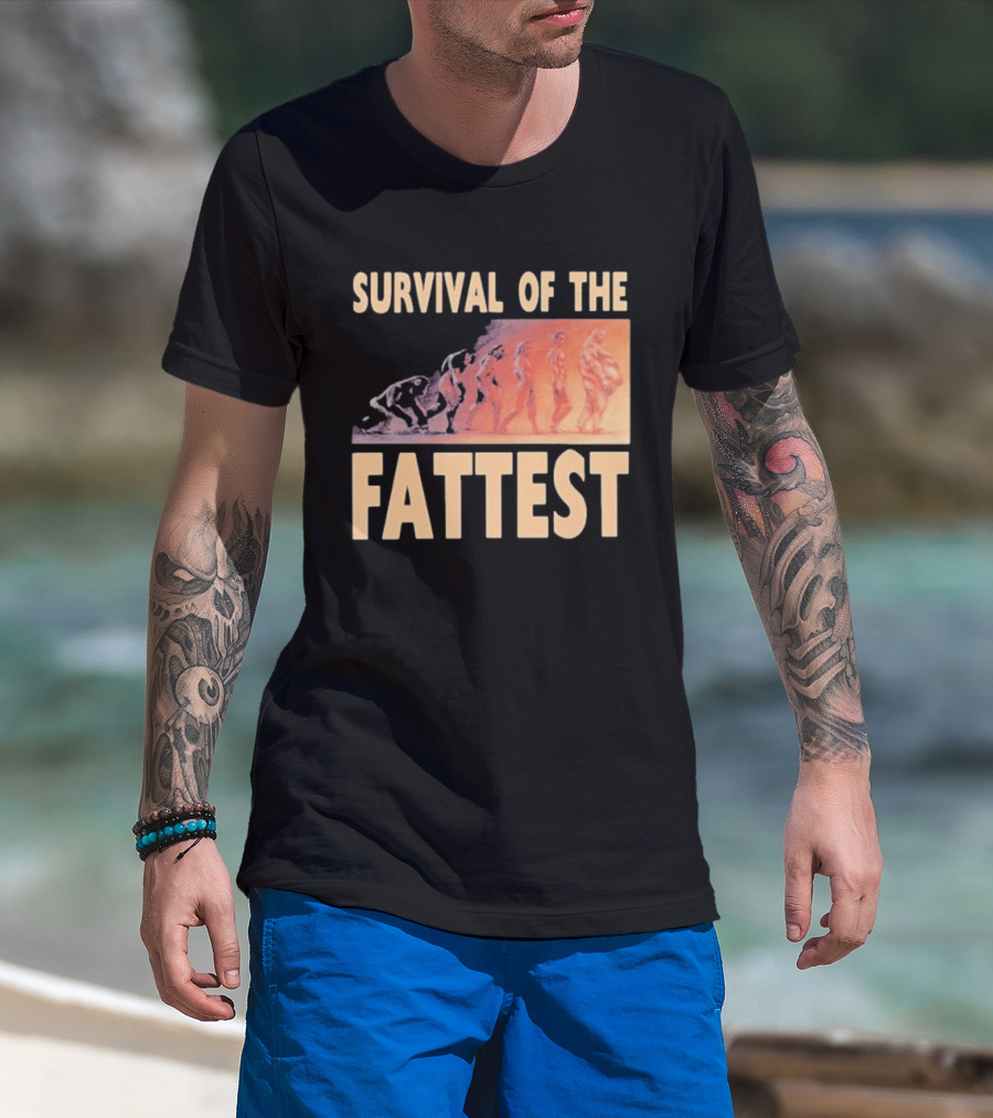 Survival Of The Fattest Evolutionary Humor Fat Wreck Chords T-Shirt