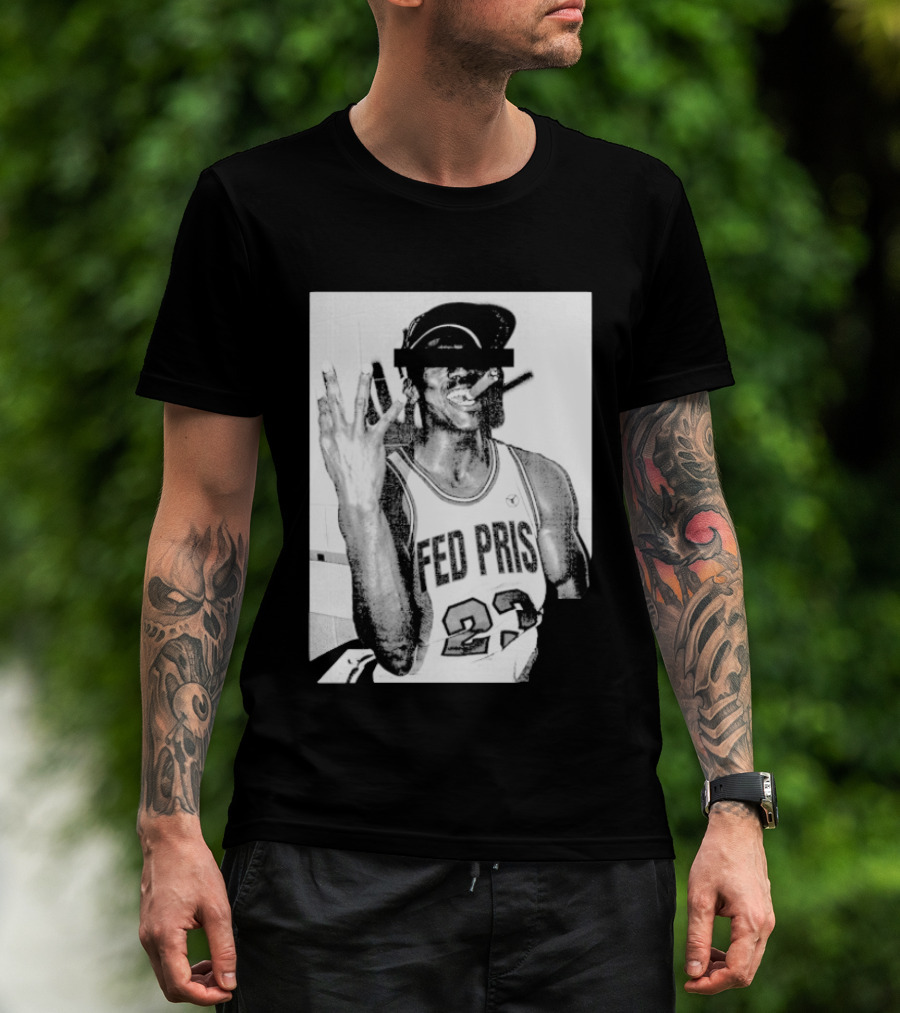 Greg Puciato Fed Pris 23 Censored Basketball Icon Cigarette T-Shirt