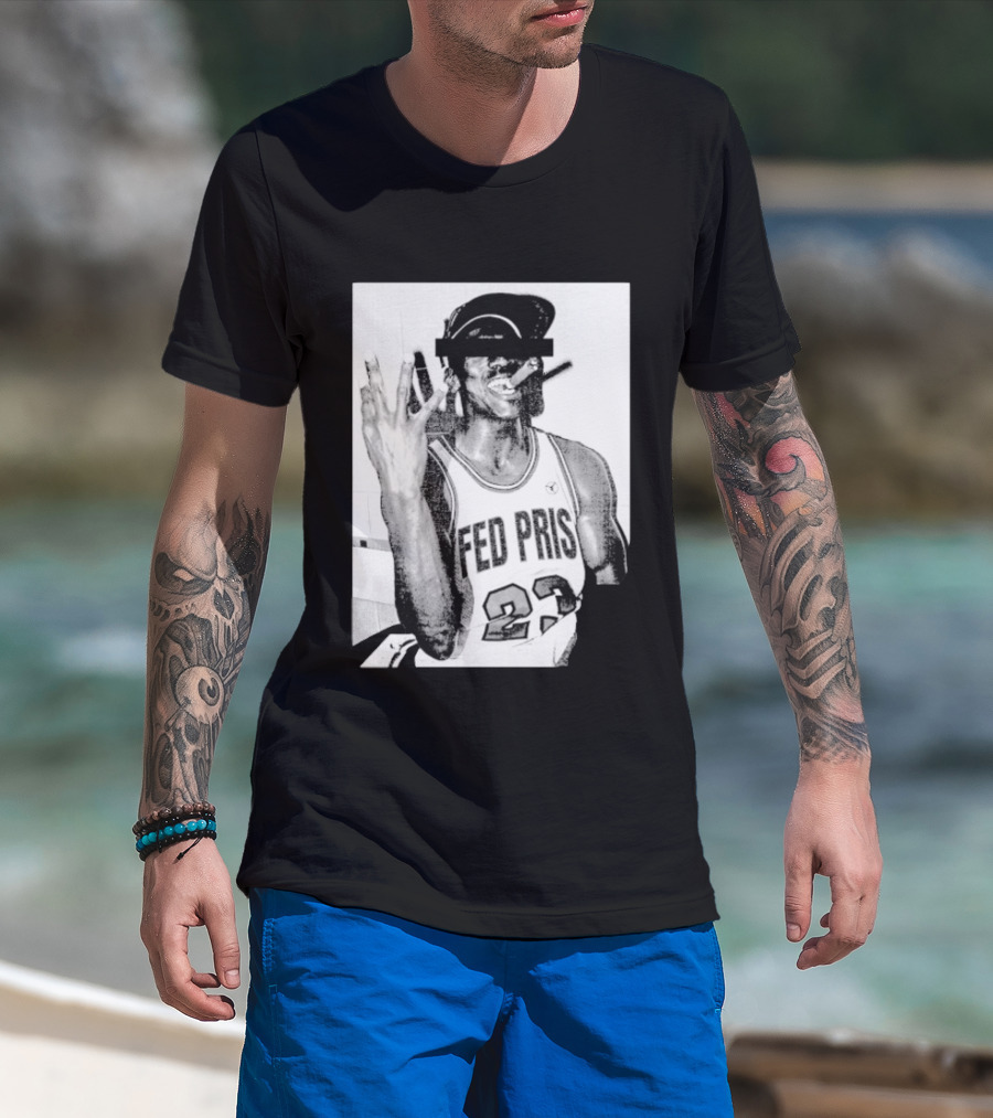 Greg Puciato Fed Pris 23 Censored Basketball Icon Cigarette T-Shirt