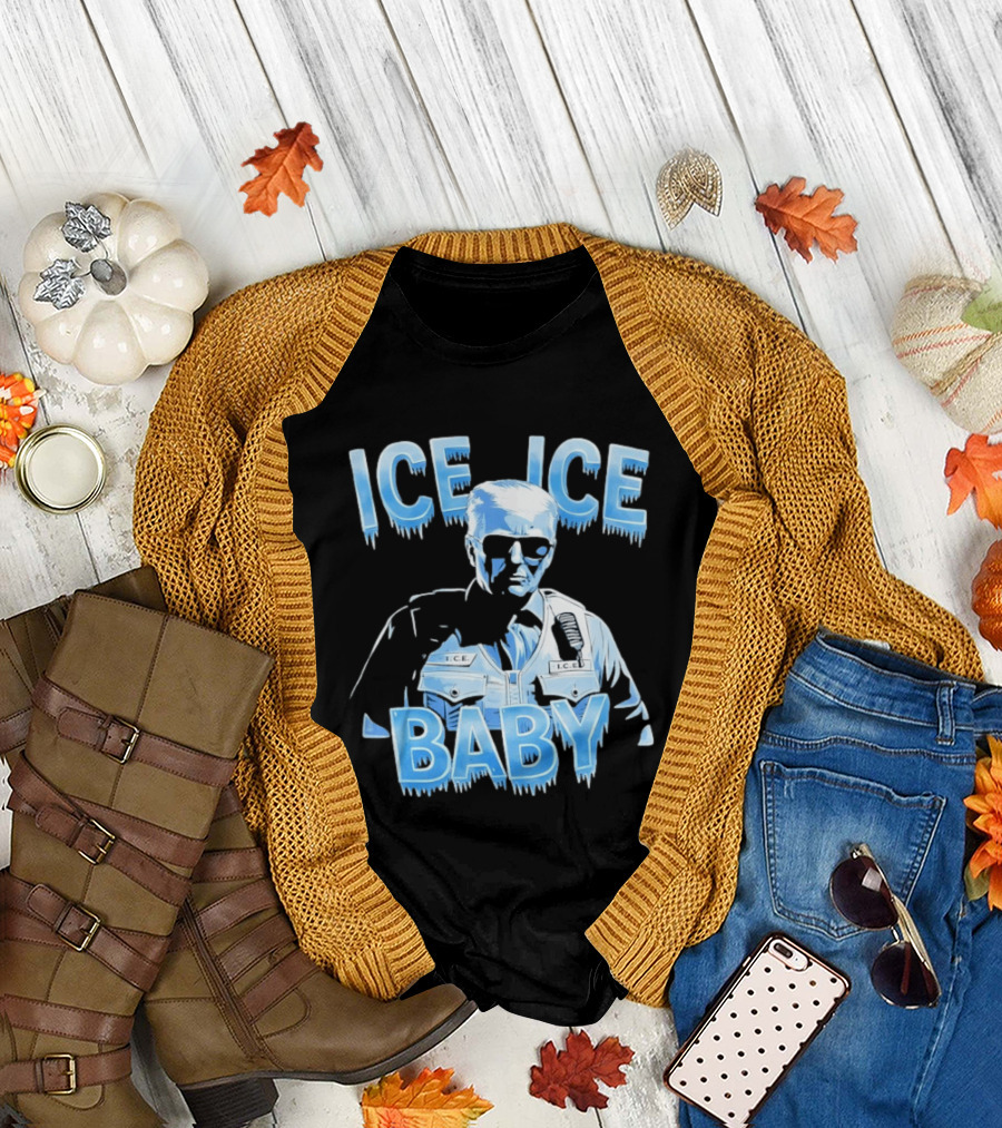 Ice Ice Baby Trump I.C.E. Agent Bust with Sunglasses T-Shirt
