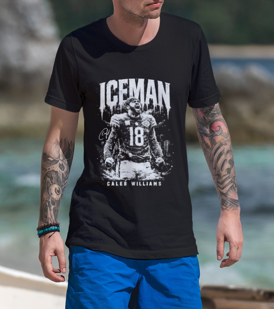 Iceman Caleb Williams 18 Chicago Bears Football T-Shirt