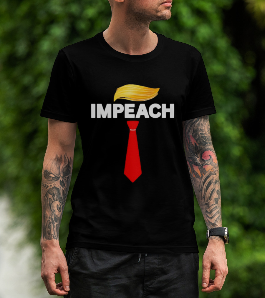 Impeach Trump Protest Red Tie And Hair T-Shirt