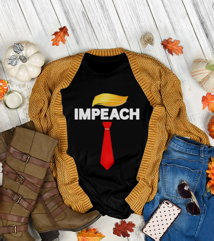 Impeach Trump Protest Red Tie and Hair T-Shirt