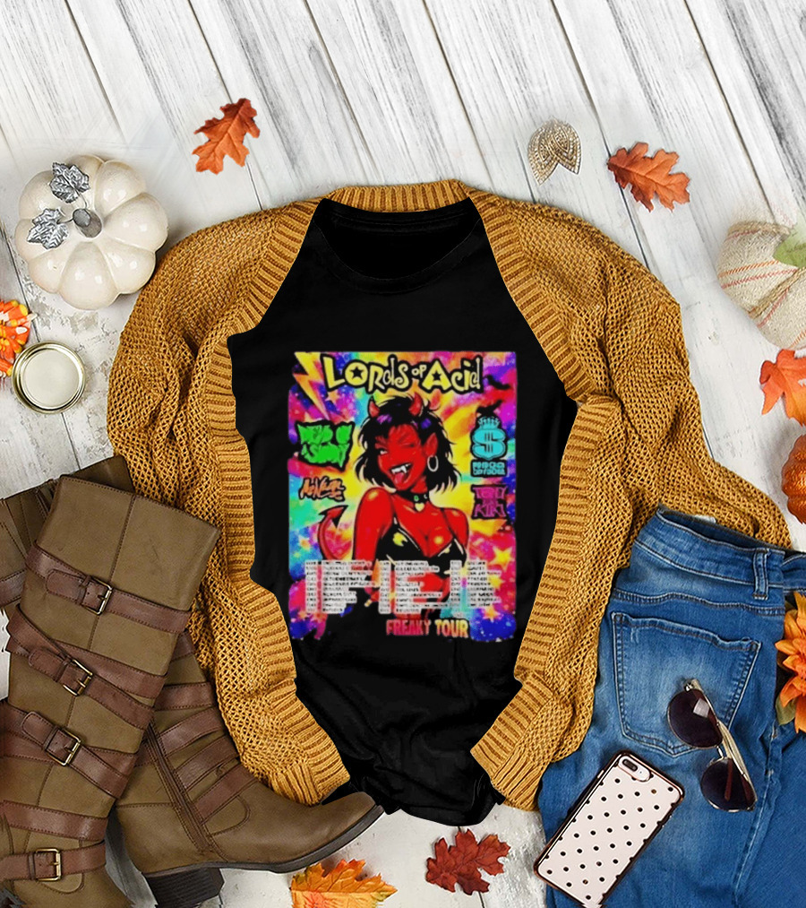 Lords of Acid Cheeky Freaky Tour 2026 Dead on a Sunday Princess Superstar Tony Kiki Mz Neon Devilish Art 90s T-Shirt