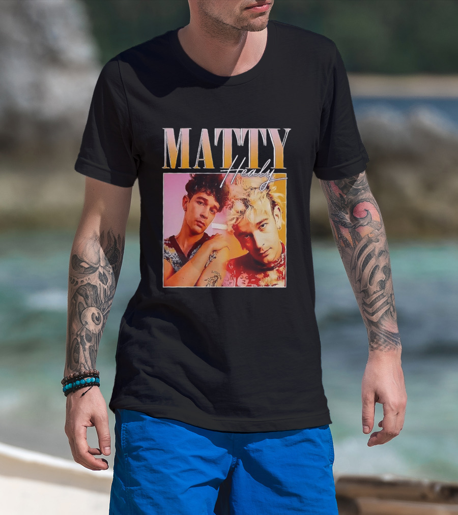 Matty Healy Retro Portrait Duo With Signature T-Shirt