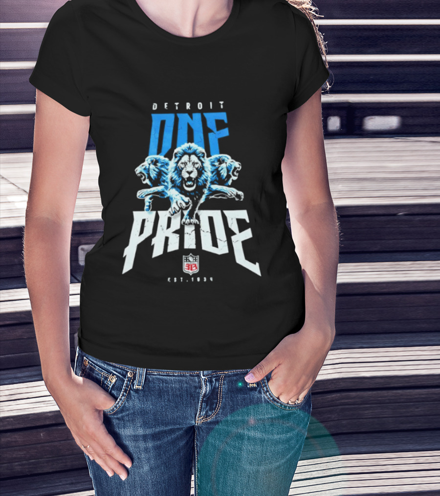 Detroit One Pride 313 Lions Est 1930 T-Shirt