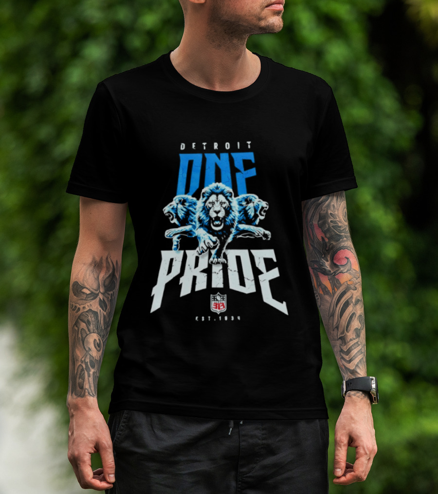 Detroit One Pride 313 Lions Est 1930 T-Shirt