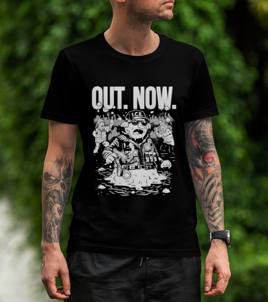 OUT NOW I.C.E. Flooded Streets Political Commentary T-Shirt