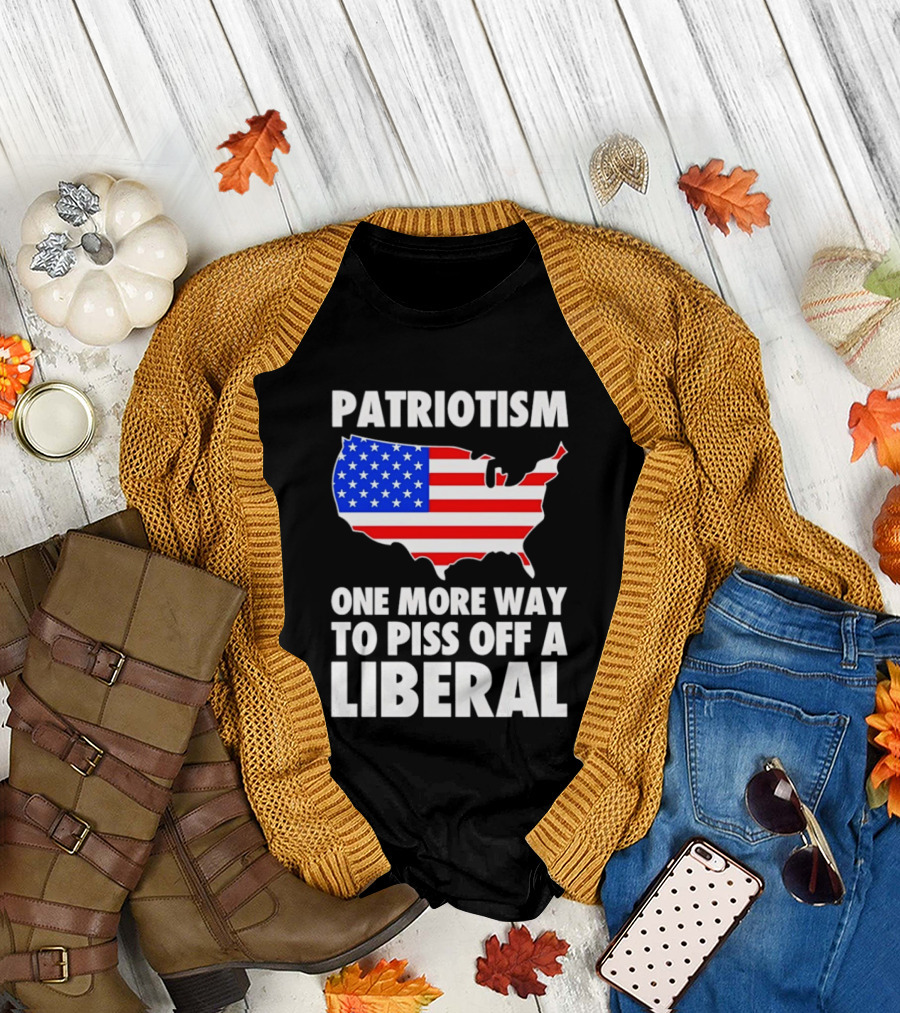 Patriotism America Flag Map One More Way To Piss Off A Liberal T-Shirt