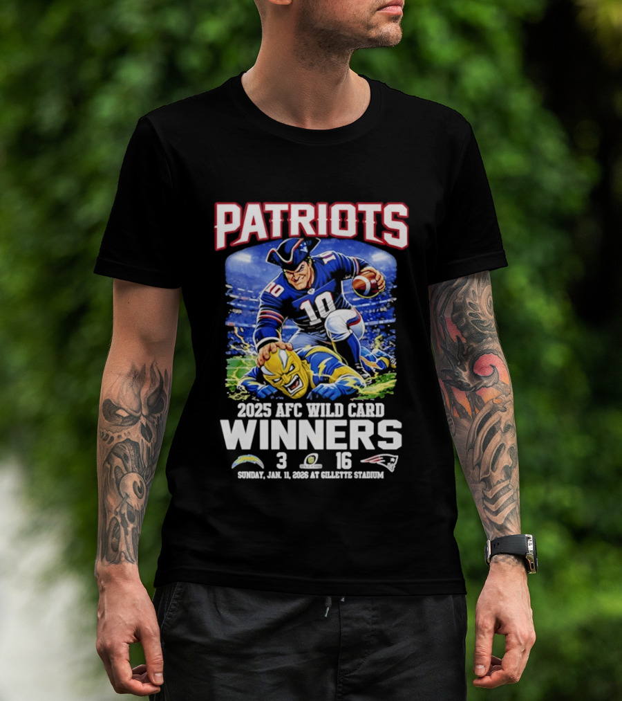 Patriots 2025 AFC Wild Card Winners Victory Celebration January 12 Gillette Stadium T-Shirt
