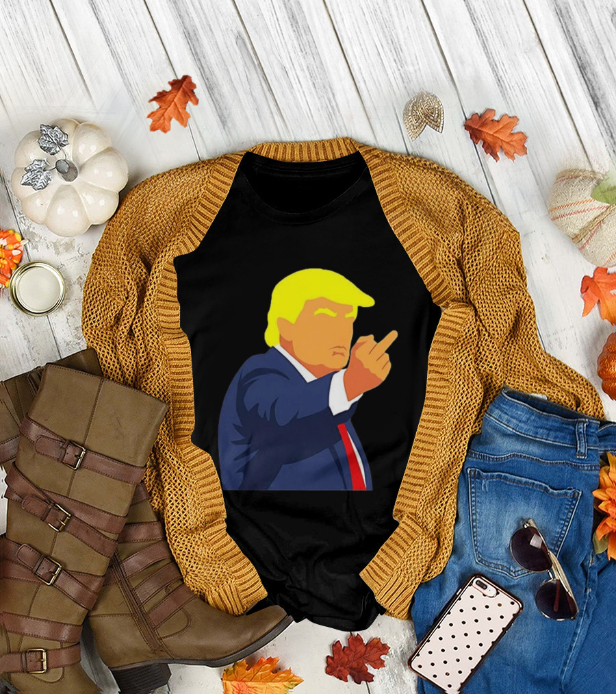 Trump Golden Leader One Finger Salute Iconic Gesture T-Shirt