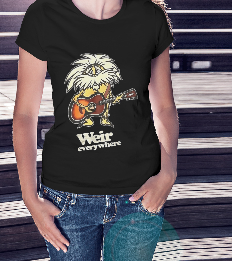 Weir Everywhere Cartoon Character Playing Guitar Grateful Dead T-Shirt