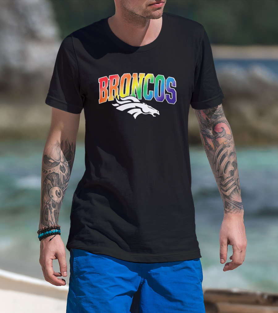 Broncos Rainbow Pride Denver LGBT Supporters T-Shirt