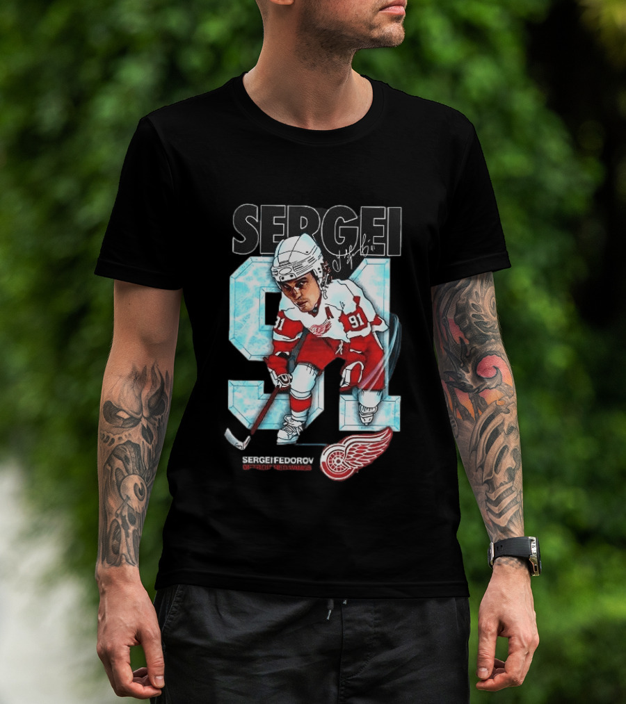Sergei Fedorov 91 Detroit Red Wings Forever T-Shirt