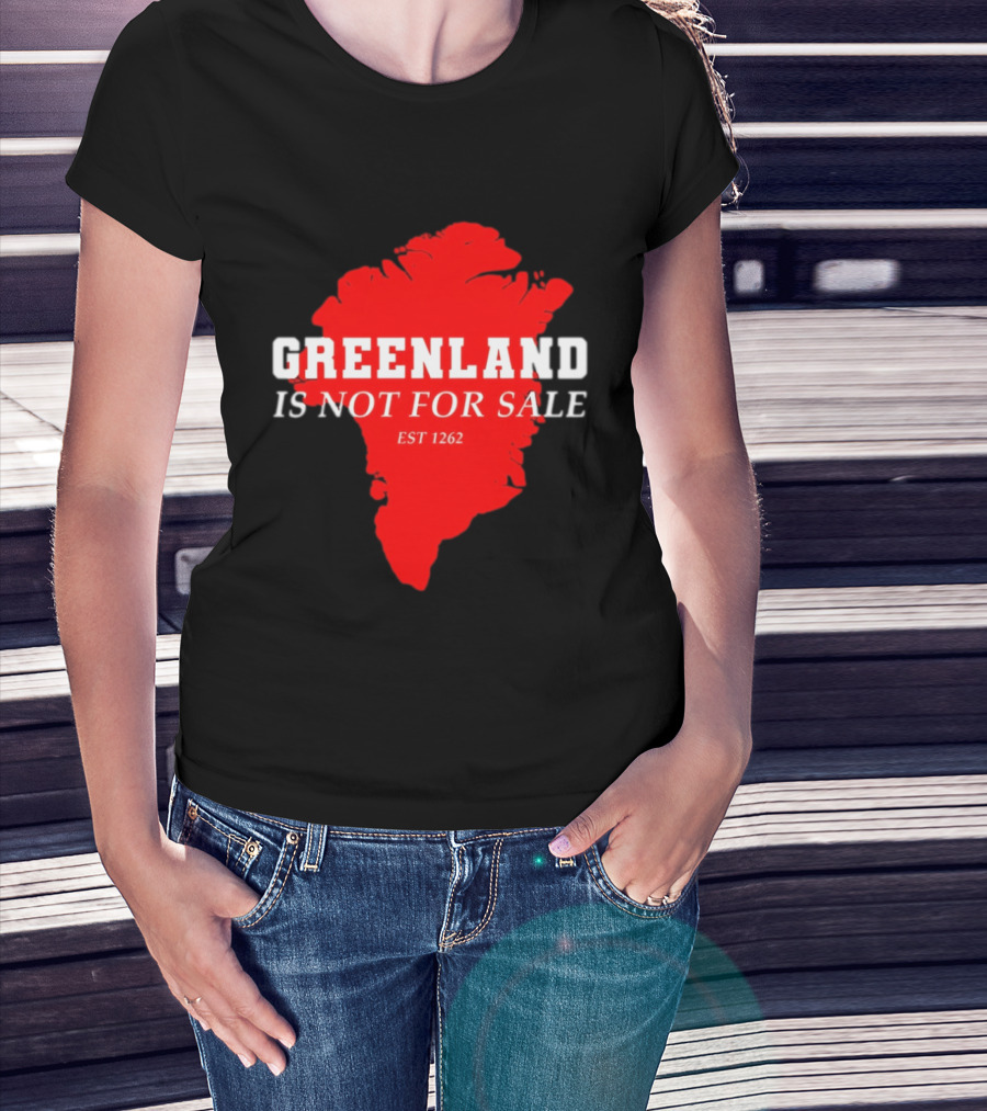 Greenland Is Not For Sale EST 1262 Bold Red Map T-Shirt