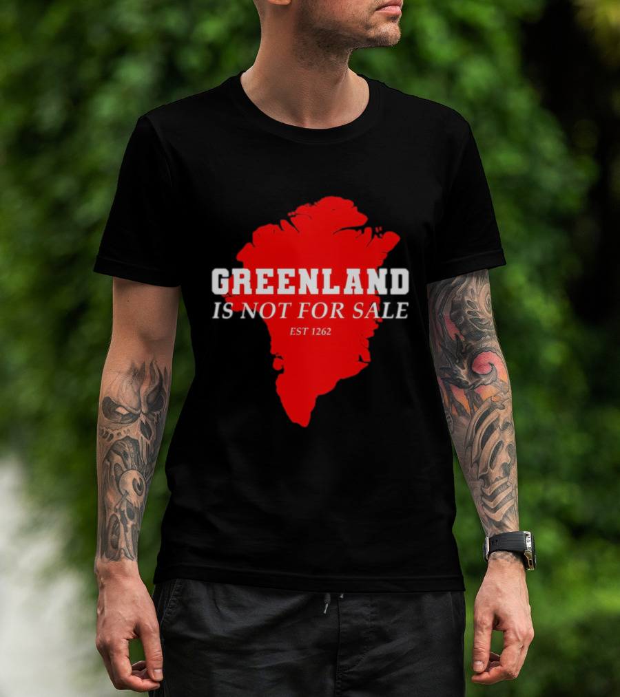 Greenland Is Not For Sale EST 1262 Bold Red Map T-Shirt