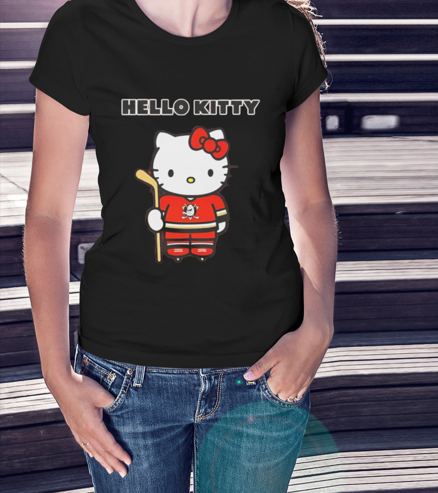 Hello Kitty Anaheim Ducks Collaboration Hockey T-Shirt