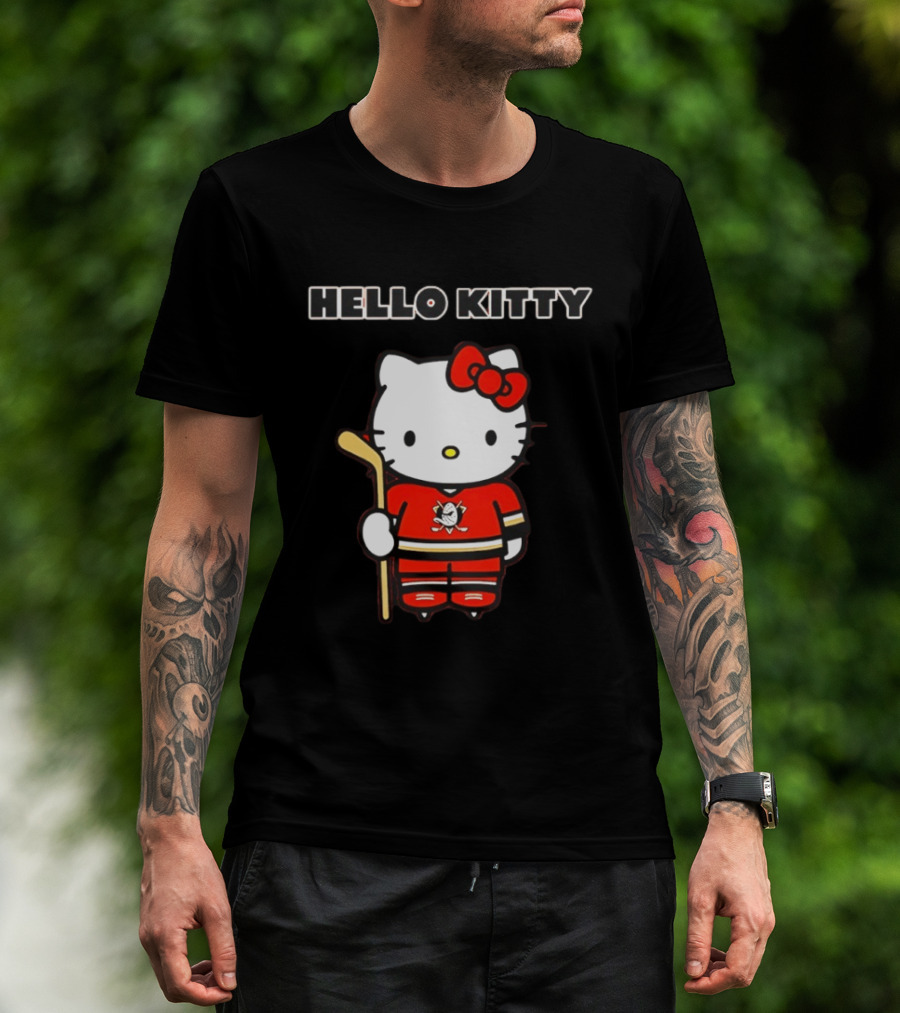 Hello Kitty Anaheim Ducks Collaboration Hockey T-Shirt