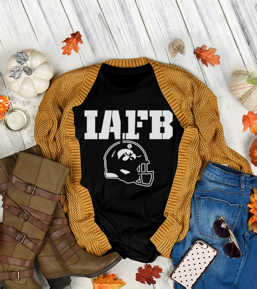 Iowa Hawkeye IAFB Helmet Football Gear T-Shirt
