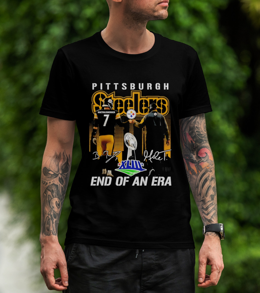 Pittsburgh Steelers XLIII End Of An Era Mike Tomlin Ben Roethlisberger 7 T-Shirt