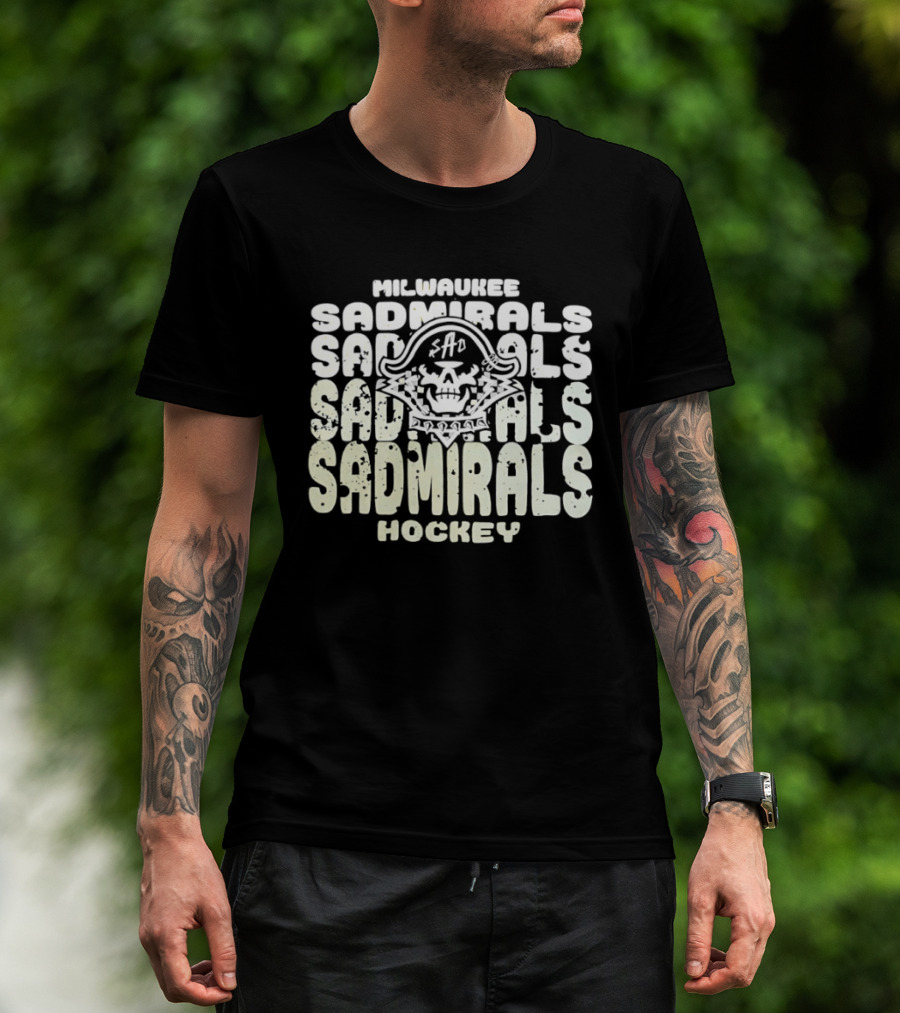 Milwaukee Sadmirals Hockey Pirate Skull T-Shirt