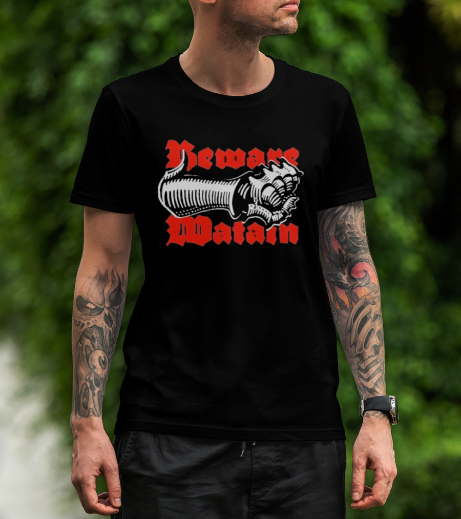 Beware Watain Gothic Spiked Fist T-Shirt