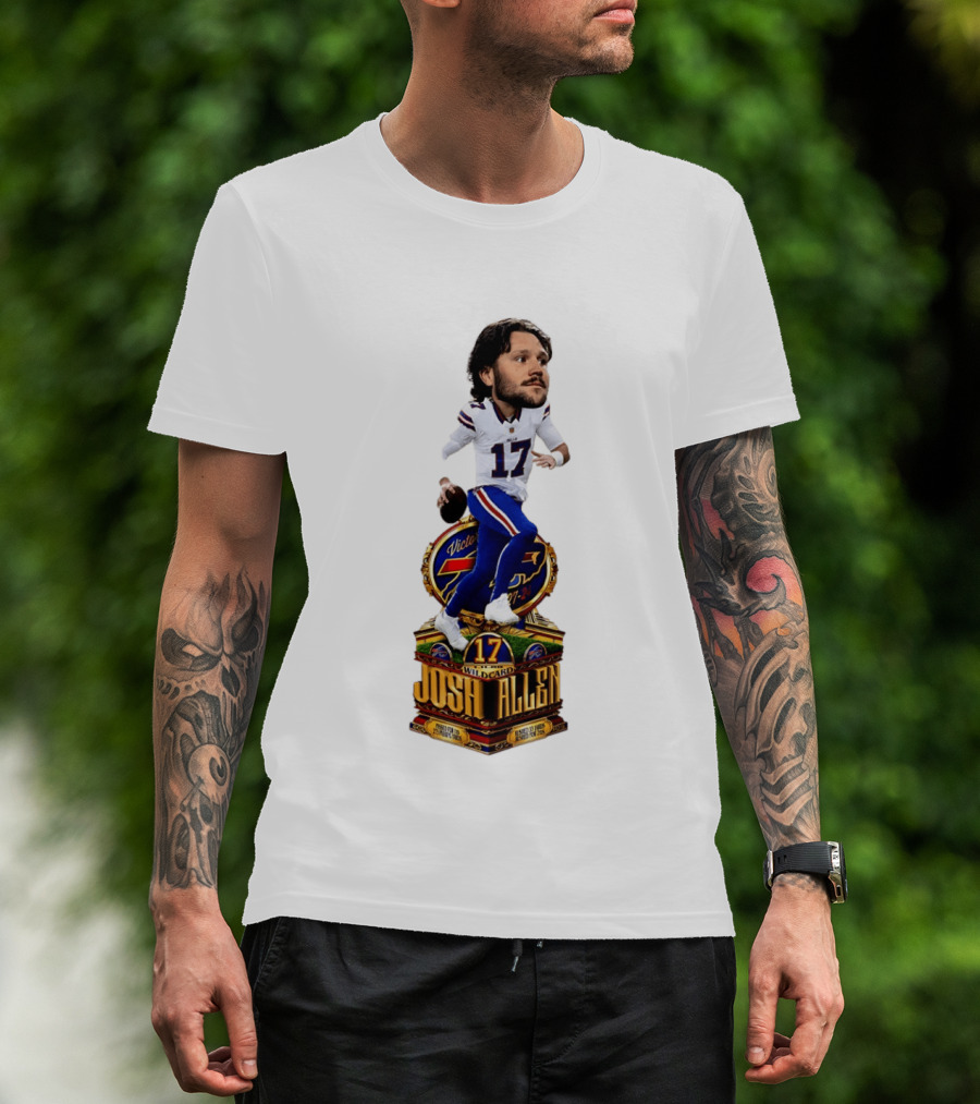 Josh Allen Buffalo Bills Victory 17 Wild Card Gamebreaker Caricature T-Shirt