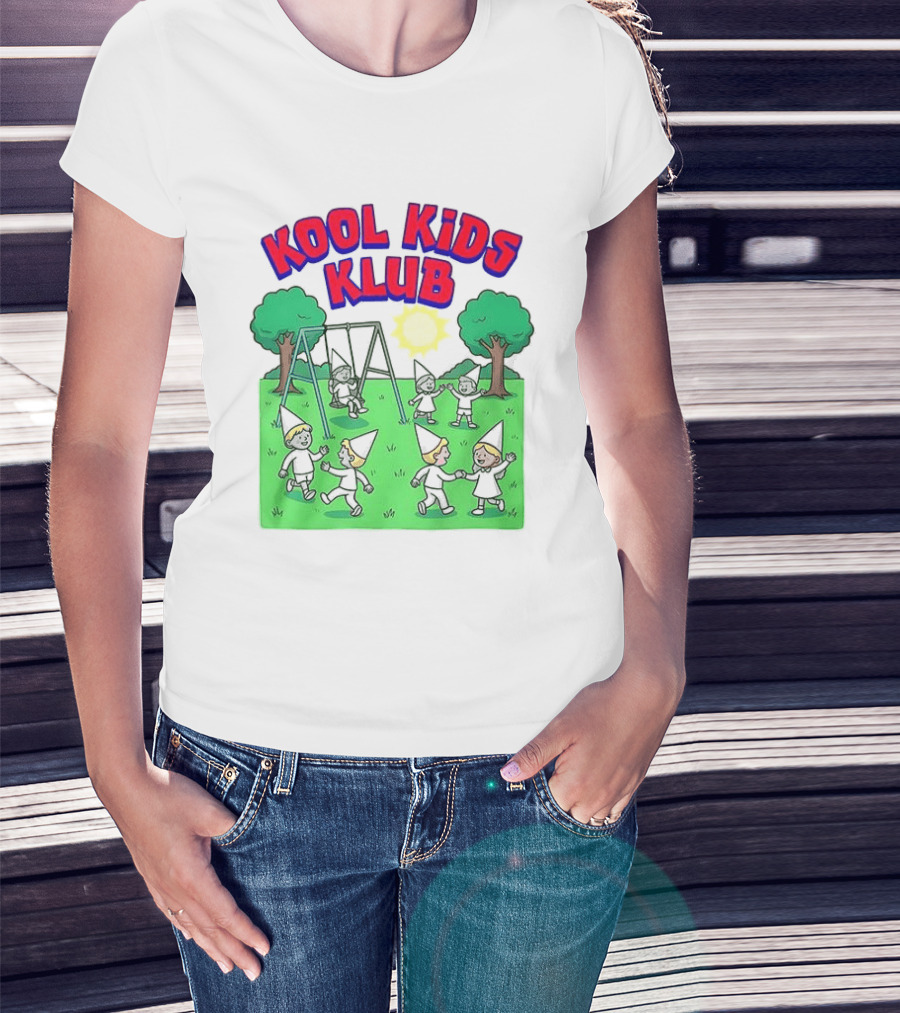Kool Kids Klub Cartoon Playground Sun Swinging Scene T-Shirt