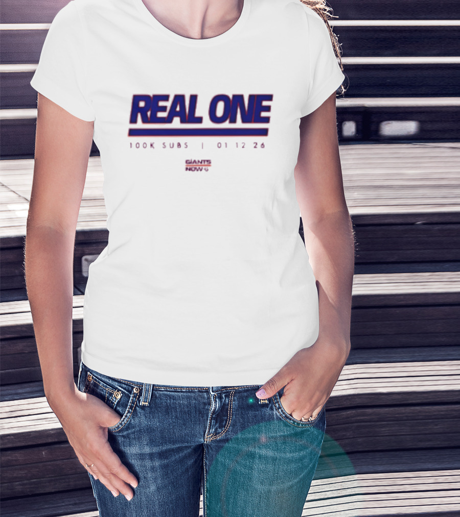 New York Giants Real One 100K Subs 01 12 24 T-Shirt