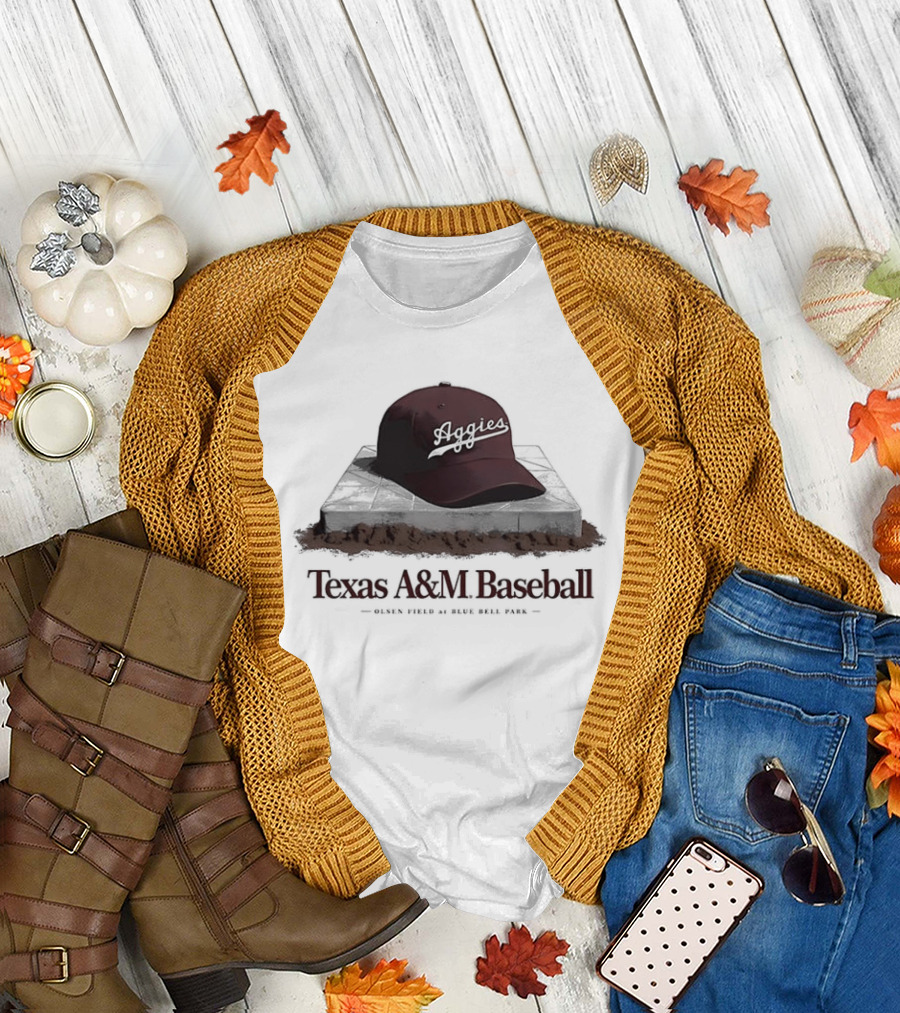 Texas A&M Baseball Aggies Olsen Field Blue Bell Park Cap T-Shirt