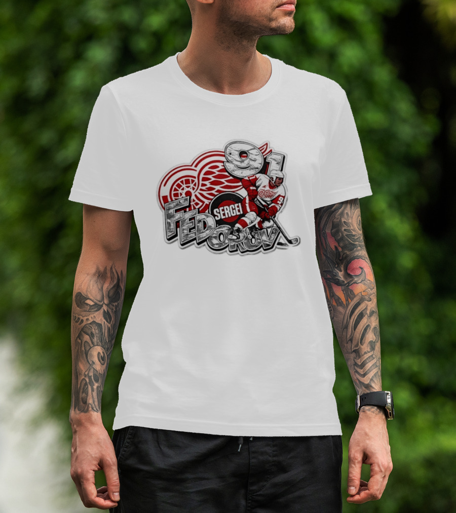 Sergei Fedorov Detroit Red Wings 91 Hockey Legend T-Shirt