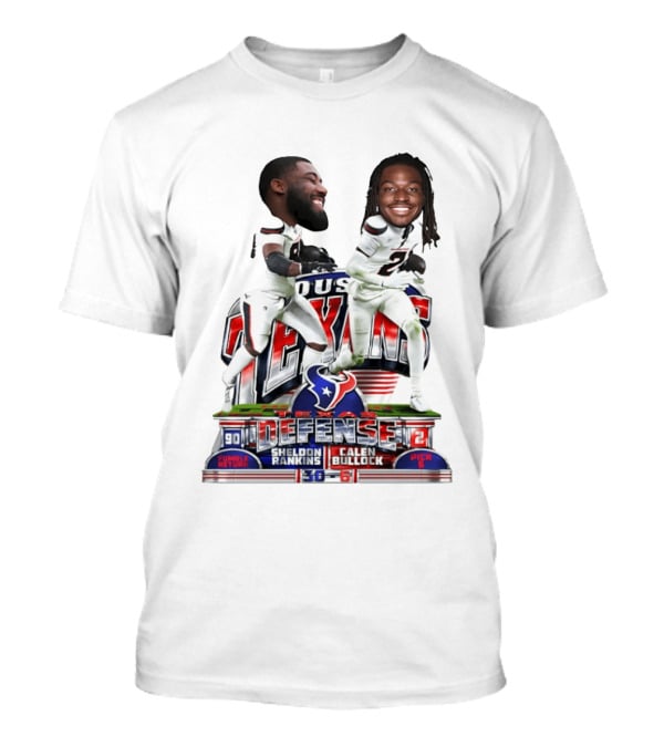 Houston Texans Defense Sheldon Rankins Calen Bullock Wild Card Gamebreaker Caricature T-Shirt