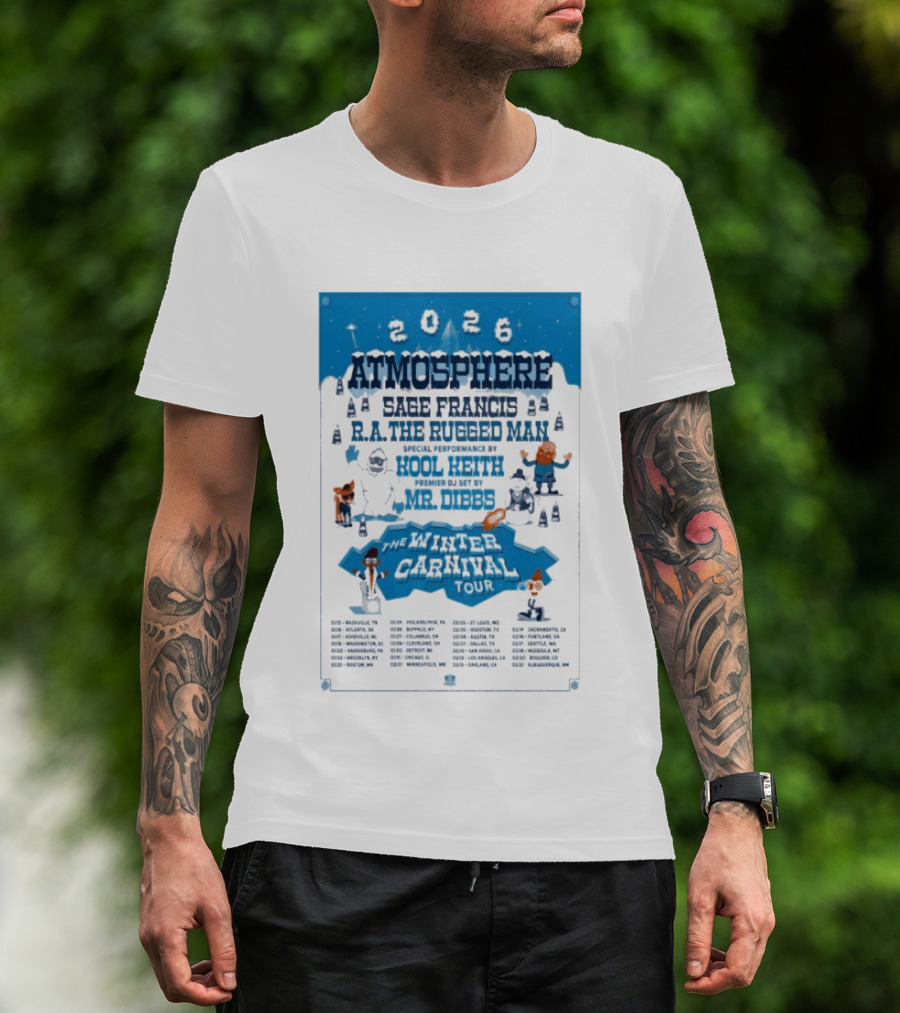 Atmosphere Winter Carnival Tour 2026 Featuring Sa Roc DJ Keezy Mr Dibbs T-Shirt