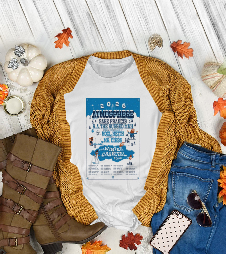 Atmosphere Winter Carnival Tour 2026 Featuring Sa Roc DJ Keezy Mr Dibbs T-Shirt