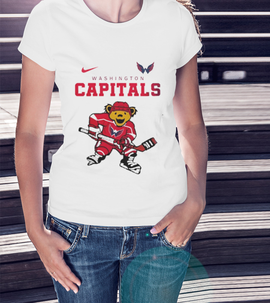 Washington Capitals Grateful Dead Deadhead Bear Hockey Nike Collaboration T-Shirt