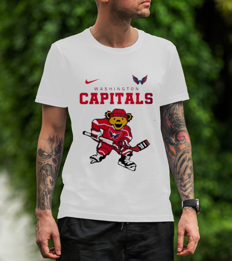 Washington Capitals Grateful Dead Deadhead Bear Hockey Nike Collaboration T-Shirt