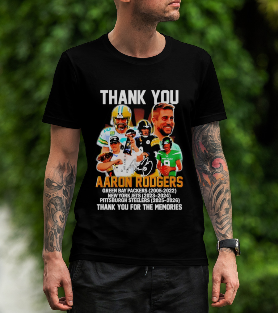 Thank You Aaron Rodgers Packers Jets Steelers Memories 2005 2023 T-Shirt